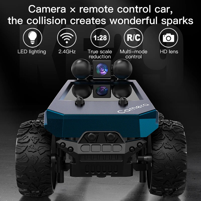 High-Speed 1:28 RC Stunt Car with HD Camera, FPV WiFi, LED Lights & App Control - Perfect Racing Toy for Kids & Adults!